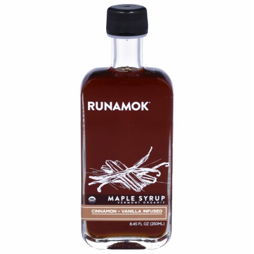 Runamok® Cinnamon + Vanilla Infused Maple Syrup Perspective: front