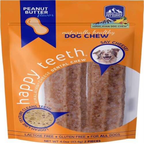 Himalayan Pet Happy Teeth Peanut Butter Himalayan Cheese Dental Chews Perspective: front