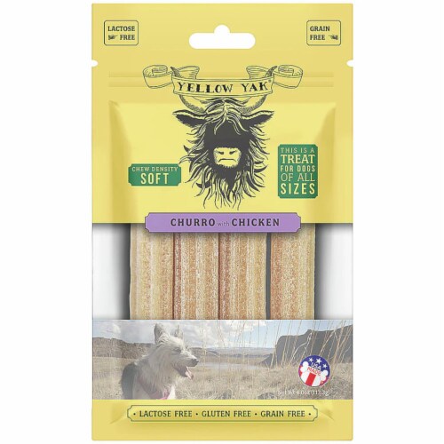 Yellow Yak Chicken Churro Dog Treats Perspective: front