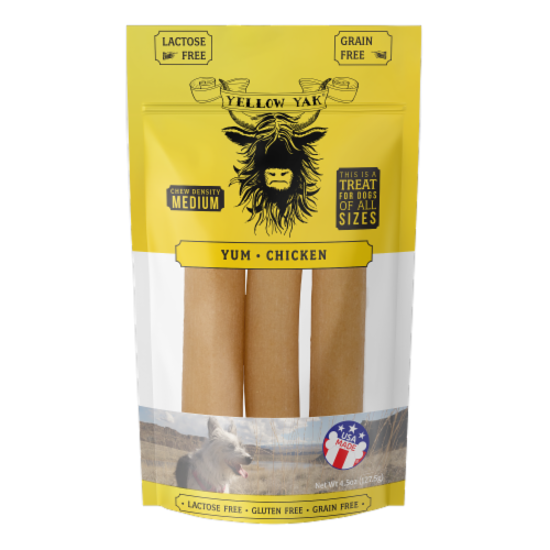 Yellow Yak® Chicken Dog Treats Perspective: front