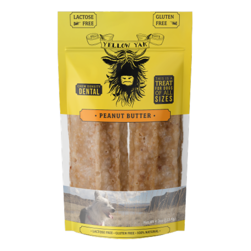 Yellow Yak Happy Teeth with Peanut Butter Dog Treats Perspective: front
