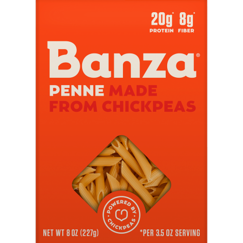 Banza® Chickpea Penne Pasta Perspective: front