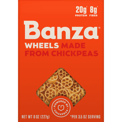 Banza® Chickpea Wheels Pasta Perspective: front