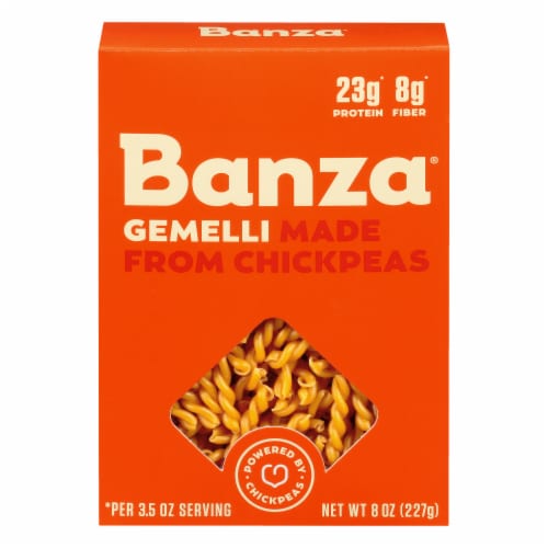 Banza® Chickpea Gemelli Pasta Perspective: front