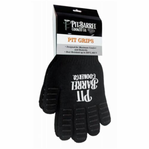 Pit Barrel Cooker Co. One Size Fits All Fiber/Silicon Black Gloves Perspective: front
