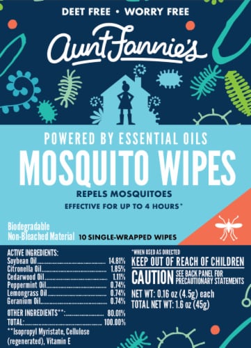 Aunt Fannie's Mosquito Wipes Perspective: front