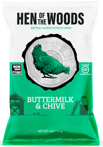 Hen Of The Woods Buttermilk & Chive Kettle Chips Perspective: front
