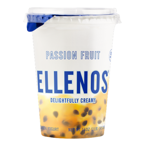 Ellenos® Passion Fruit Real Greek Yogurt Tub Perspective: front
