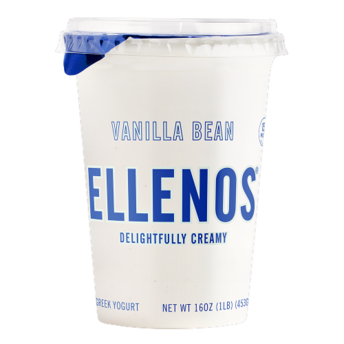 Ellenos Vanilla Bean Real Greek Yogurt Tub Perspective: front