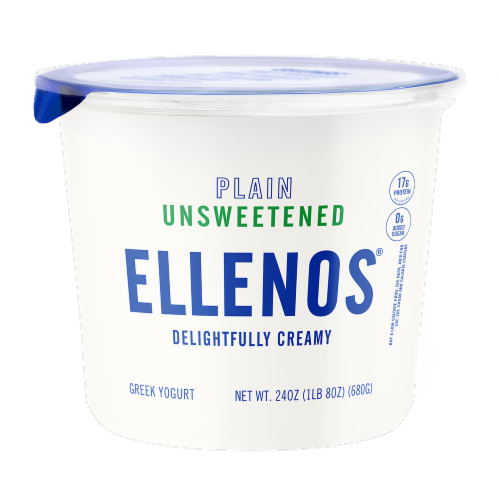Ellenos Plain Unsweetened Real Greek Yogurt Tub Perspective: front