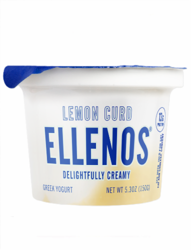 Ellenos® Lemon Curd Delightfully Creamy Greek Yogurt Cup Perspective: front