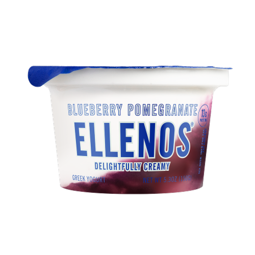 Ellenos® Blueberry Pomegranate Delightfully Creamy Greek Yogurt Cup Perspective: front