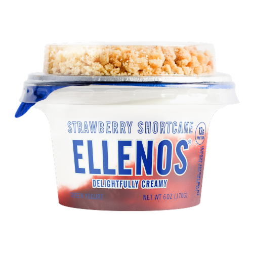 Ellenos® Strawberry Shortcake Delightfully Creamy Greek Yogurt Cup Perspective: front