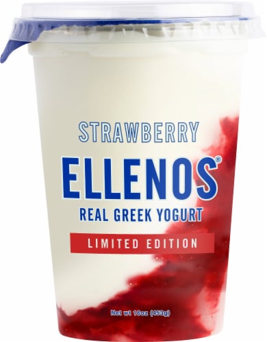 Ellenos® Limited Edition Strawberry Real Greek Yogurt Perspective: front