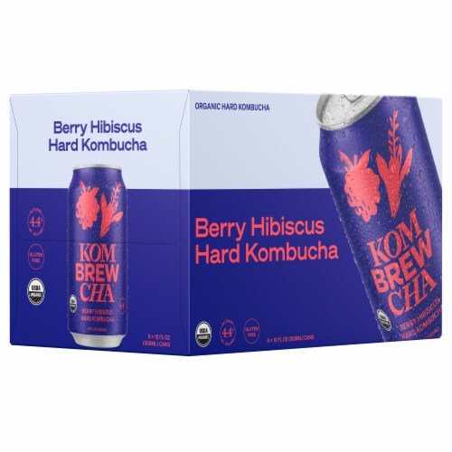 Kombrewcha Berry Hibiscus Hard Kombucha Perspective: front