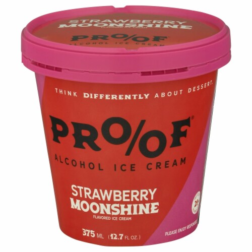 PROOF® Alcohol Ice Cream Strawberry Moonshine Ice Cream Perspective: front