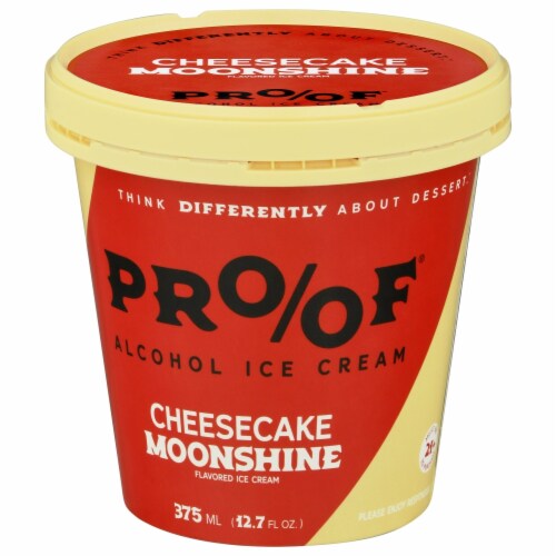 PROOF® Alcohol Ice Cream Cheesecake Moonshine Ice Cream Perspective: front