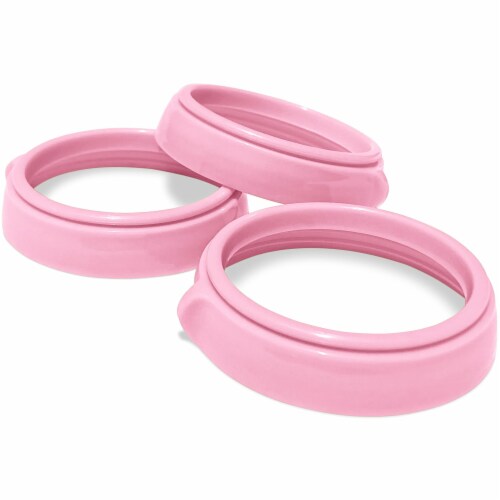 Botabee Baby Bottle Collar Rings Pink | Compatible with Comotomo Perspective: front
