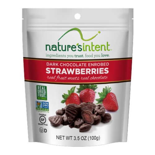 Nature's Intent Dark Chocolate Enrobed Strawberries Perspective: front