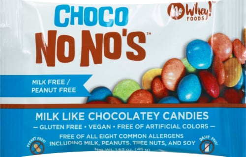 No Whey Foods Vegan & Gluten Free Choco No No's Candy Perspective: front