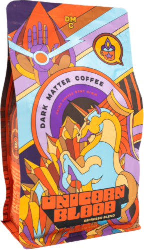 Dark Matter Unicorn Blend Espresso Blend Whole Bean Coffee Perspective: front