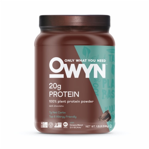 OWYN™ Dark Chocolate Plant Protein Powder Perspective: front