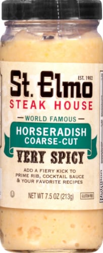 St. Elmo Steak House Very Spicy Coarse-Cut Horseradish Perspective: front