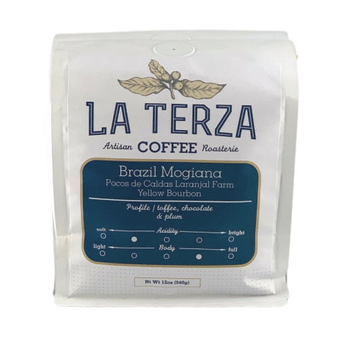 La Terza Brazil Mogiana Medium Roast Whole Bean Coffee Perspective: front