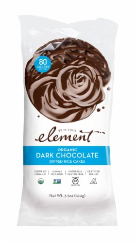 Element Organic Dark Chocolate Dipped Rice Cake Perspective: front
