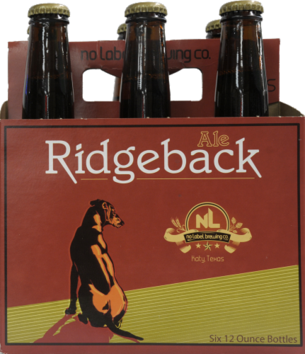 No Label Brewing Co. Ridgeback Ale Perspective: front