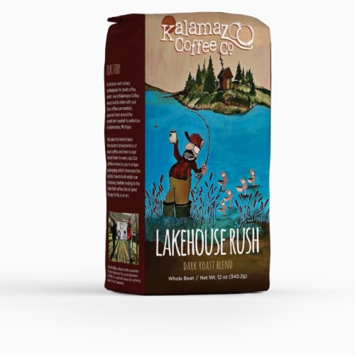Kalamazoo Coffee Co. Lakehouse Rush Dark Roast Whole Bean Coffee Perspective: front