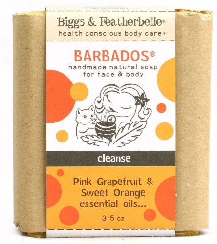 Biggs & Featherbelle Barbados® Handmade Natural Soap Grapefruit and Orange Perspective: front