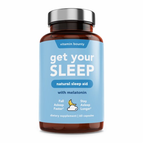 Vitamin Bounty Get Your Sleep Natural Sleep Aid Melatonin Supplement Perspective: front