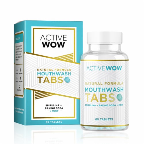 Active Wow Natural Mouthwash Tablets Perspective: front