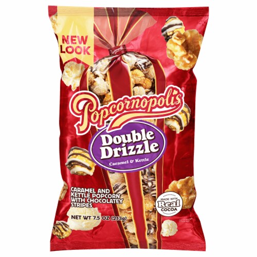 Popcornopolis® Double Drizzle Caramel & Kettle Popcorn Perspective: front