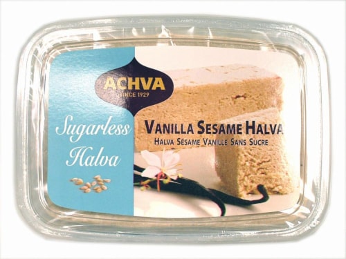 Achva Vanilla Sesame Sugarless Halva Perspective: front