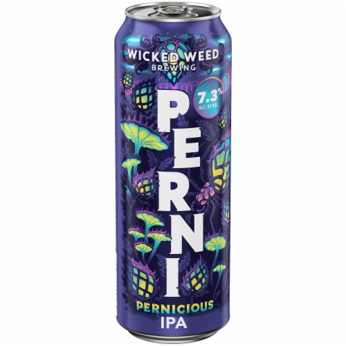 Wicked Weed Pernicious IPA Craft Beer Perspective: front