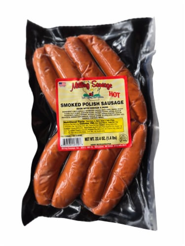Milling Sausage Smoked Chicken & Pork Hot Polish Sausage Perspective: front