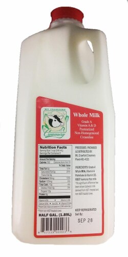 Mt. Crawford Creamery Whole Milk Perspective: front