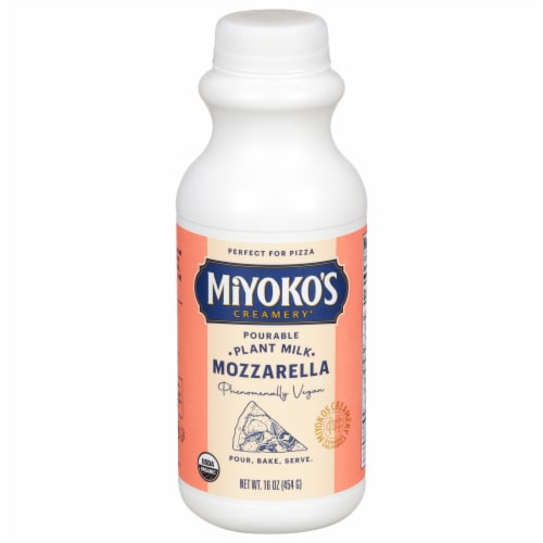 Miyoko's Creamery Pourable Plant Milk Mozzarella Perspective: front