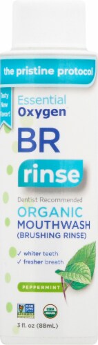 Essential Oxygen Organic Peppermint Brushing Rinse Perspective: front
