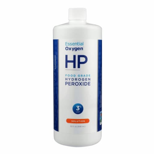 Essential Oxygen 1770643 32 oz Food Grade Hydrogen Peroxide Perspective: front