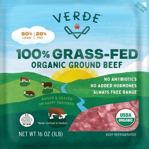 Verde® Organic Grass-Fed 80/20 Ground Beef Perspective: front