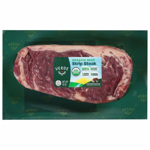 Verde® Organic Beef Strip Steak Perspective: front