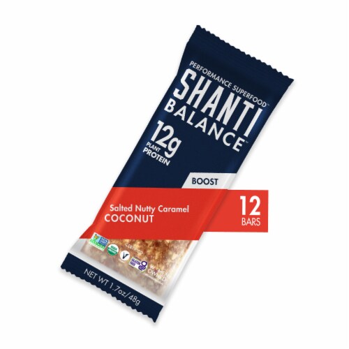 Shanti Bar™ Salted Nutty Caramel Coconut Protein Bar Perspective: front