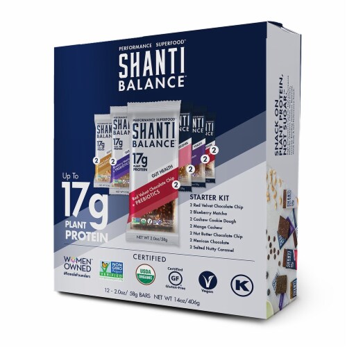 Shanti Balance™ Plant Protein Bar Variety Pack Perspective: front