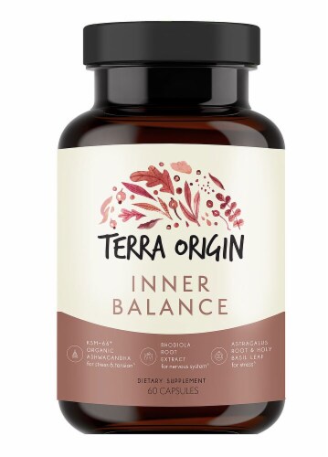 Terra Origin Inner Balance Stress and Anxiety Capsules Perspective: front