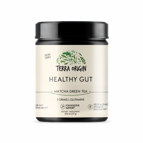 Terra Origin Healthy Gut Matcha Green Tea Powder Perspective: front