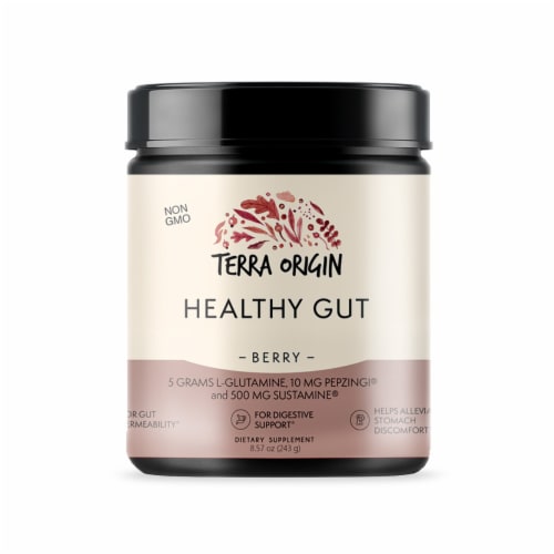 Terra Origin Healthy Gut Berry Powder Perspective: front