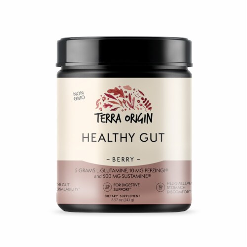 Terra Origin Healthy Gut Berry Powder Perspective: front